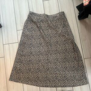 J. Crew Tan and Black Leopard A-Line Skirt